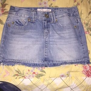 Distressed denim mini skirt from Aeropostale